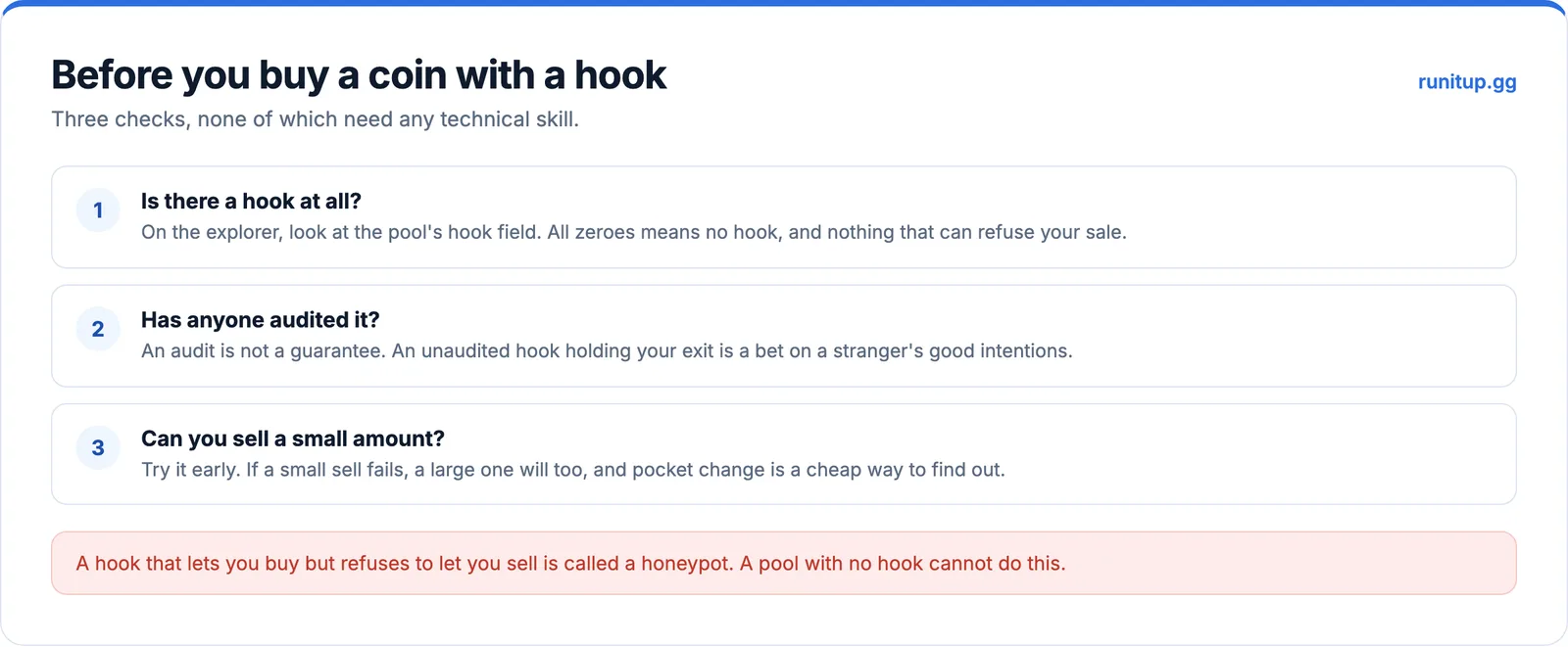 What to check before buying a coin whose pool has a hook