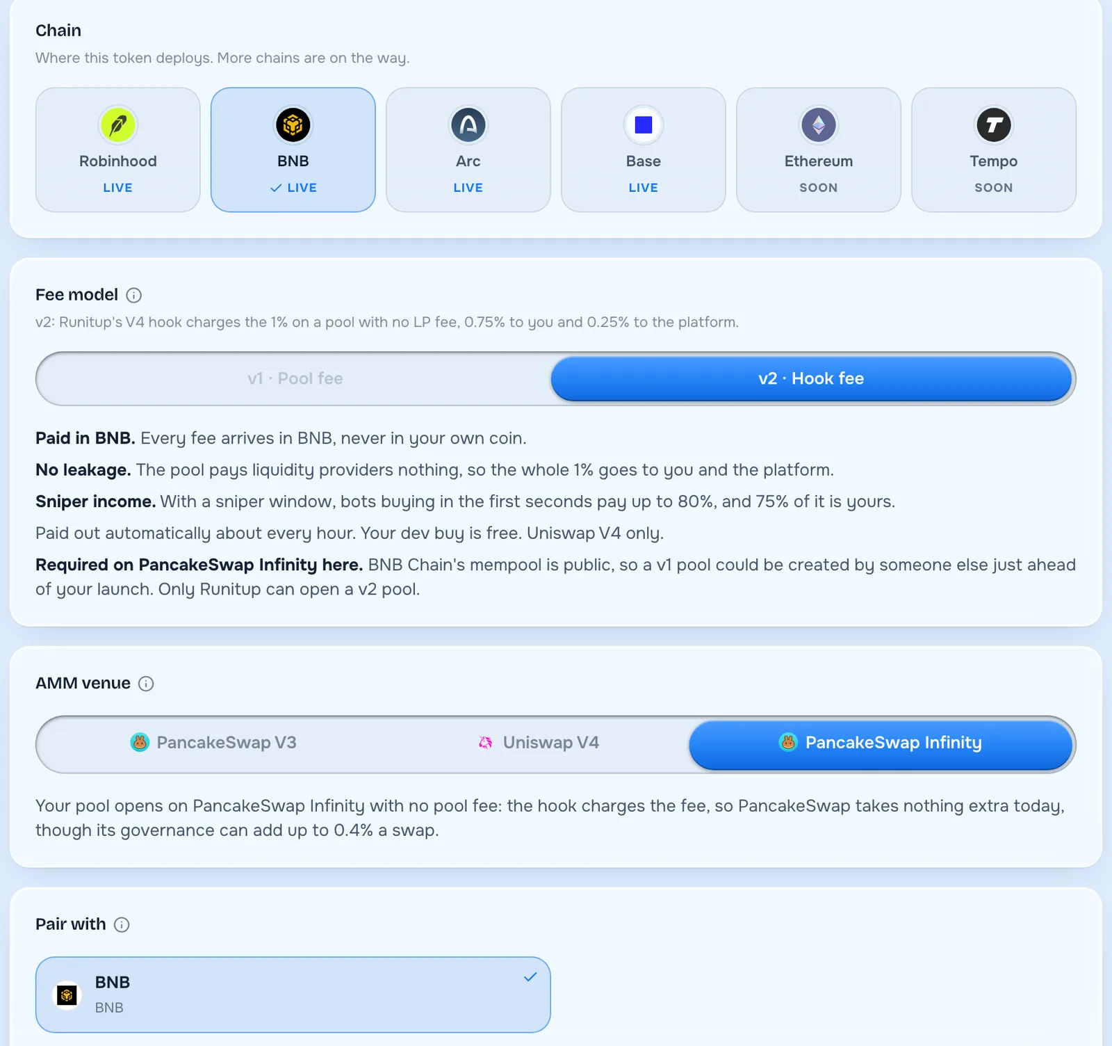 Choosing BNB and PancakeSwap Infinity to launch a token on BNB Chain
